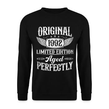 Vintage Original 1992 né Vintage Anniversaire - Sweat-shirt Unisexe - noir - Devant - Alina (178cm) & Michal (187cm)