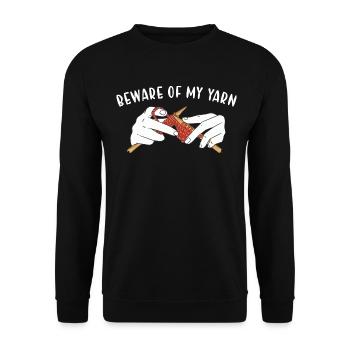 Beware Of My Yarn Knitting - Unisex Sweatshirt - black - Front - Alina (178cm) & Michal (187cm)