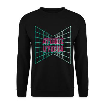Atomic Utopia - Digital Tile Grid - Unisex Sweatshirt - black - Front - Alina (178cm) & Michal (187cm)