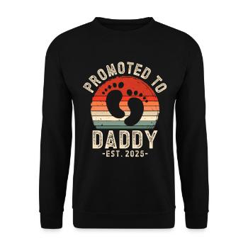 Promoted to dad set for 2025 - Unisex Sweatshirt - black - Front - Alina (178cm) & Michal (187cm)