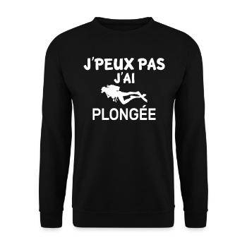 I can not I dive t-shirt humor - Unisex Sweatshirt - black - Front - Alina (178cm) & Michal (187cm)