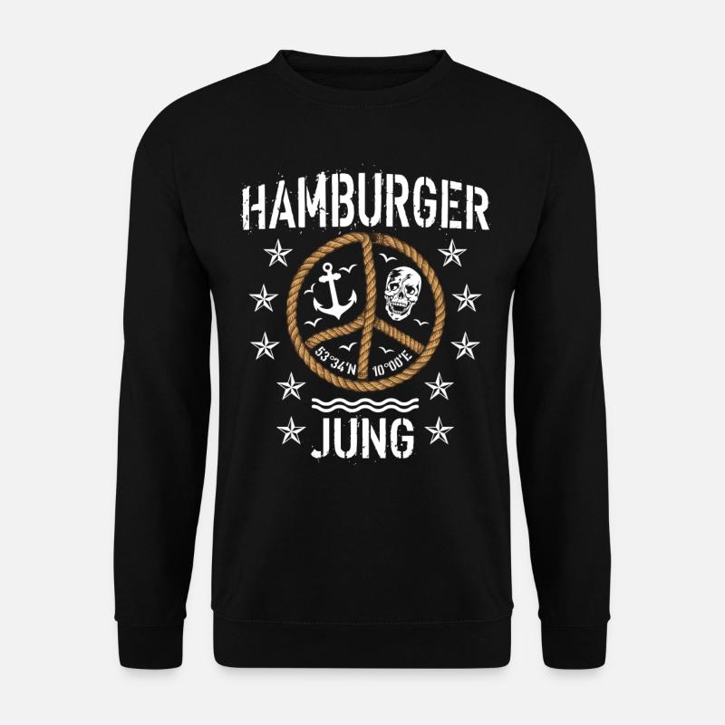 98 Hamburger Jung Peace Anker Seil - Unisex Pullover - Schwarz