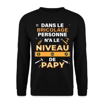 Papy spécialiste du bricolage, bricoleur - Sweat-shirt Unisexe - noir - Devant - Alina (178cm) & Michal (187cm)