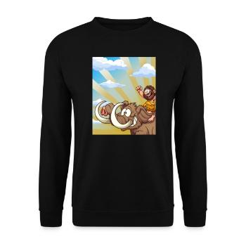 Mammoth I Ice Age I Elephant Sing - Unisex Sweatshirt - black - Front - Alina (178cm) & Michal (187cm)