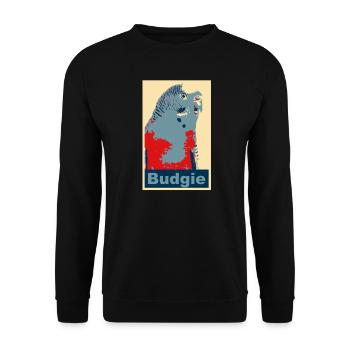 Perruche budgie image - Sweat-shirt Unisexe - noir - Devant - Alina (178cm) & Michal (187cm)