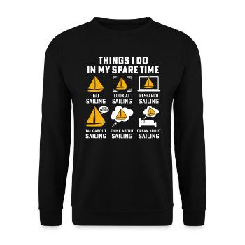 things i do in my spare time go sailing sail - Unisex Sweatshirt - black - Front - Alina (178cm) & Michal (187cm)