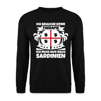 Sardinien Flagge Sardische Fahne Keine Therapie - Unisex Pullover - Schwarz - Vorne - Alina (178cm) & Michal (187cm)