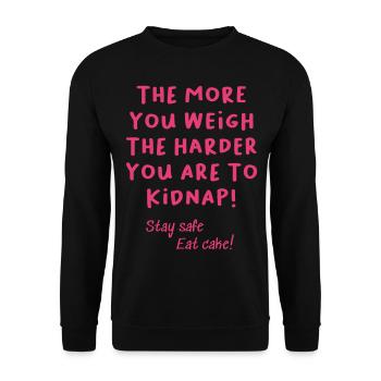 Drôle de T-shirt disant avec des calories - Sweat-shirt Unisexe - noir - Devant - Alina (178cm) & Michal (187cm)