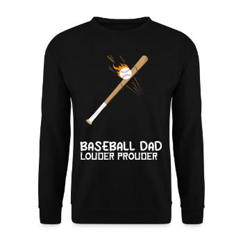 Softball Baseball Papa lauter stolzer Fan Ballers - Unisex Pullover - Schwarz - Vorne - Alina (178cm) & Michal (187cm)