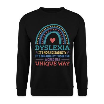 Dyslexia Awareness Dyslexic - Unisex Sweatshirt - black - Front - Alina (178cm) & Michal (187cm)