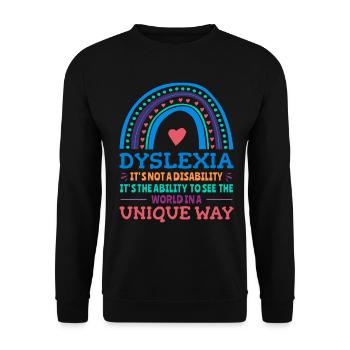 Dyslexie Conscience Dyslexie Dyslexie - Sweat-shirt Unisexe - noir - Devant - Alina (178cm) & Michal (187cm)