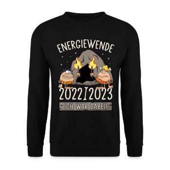 Steinzeit Energiewende 2022/2023 - Ich war dabei! - Unisex Pullover - Schwarz - Vorne - Alina (178cm) & Michal (187cm)