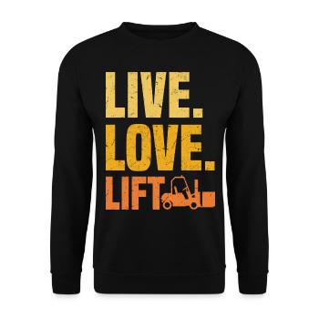 Forklift driver - Unisex Sweatshirt - black - Front - Alina (178cm) & Michal (187cm)