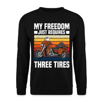 Trike Motorrad Motorradfahrer Triker Trikes Biker - Unisex Pullover - Schwarz - Vorne - Alina (178cm) & Michal (187cm)