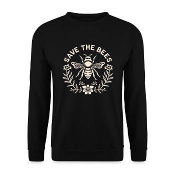 Sauver les abeilles save the bees - Sweat-shirt Unisexe - noir - Devant - Alina (178cm) & Michal (187cm)