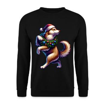 Promenades amusantes de chiens de Noël - Sweat-shirt Unisexe - noir - Devant - Alina (178cm) & Michal (187cm)