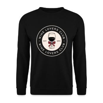 Club der Weinliebhaber - Unisex Pullover - Schwarz - Vorne - Alina (178cm) & Michal (187cm)