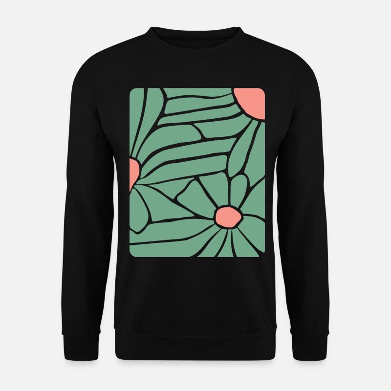 Abstract Floral Boho - Unisex Sweatshirt - black