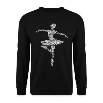 Ballerine Ballet Danseuse Danse Typographie Ballet - Sweat-shirt Unisexe - noir - Devant - Alina (178cm) & Michal (187cm)