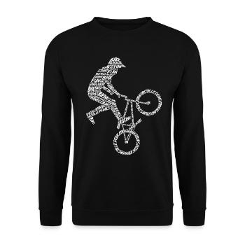 BMX Vélo Cascade Typographie Enfants Vélo BMX - Sweat-shirt Unisexe - noir - Devant - Alina (178cm) & Michal (187cm)