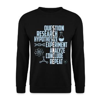 Science - Science Physics Biology Nerd Geek - Unisex Sweatshirt - black - Front - Alina (178cm) & Michal (187cm)