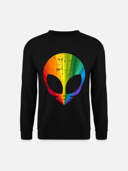 Gay Pride Alien - Unisex Pullover - Schwarz