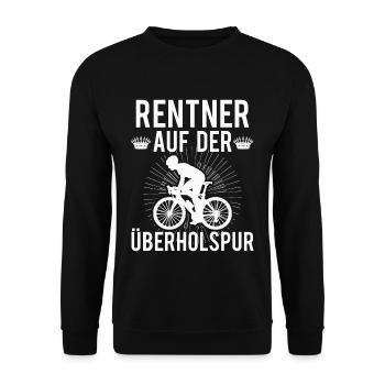 Rentner Rennrad Fahrrad - Unisex Pullover - Schwarz - Vorne - Alina (178cm) & Michal (187cm)