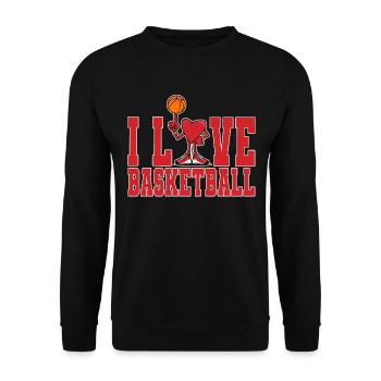 Ich liebe Basketball Ich liebe Basketball - Unisex Pullover - Schwarz - Vorne - Alina (178cm) & Michal (187cm)