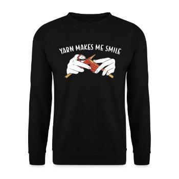 Le fil me fait sourire Tricoter - Sweat-shirt Unisexe - noir - Devant - Alina (178cm) & Michal (187cm)
