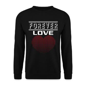 Liebe Forever I Love You Herz Hearts Wahre Liebe - Unisex Pullover - Schwarz - Vorne - Alina (178cm) & Michal (187cm)