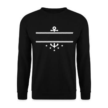 Maritime anchor nameplate - Unisex Sweatshirt - black - Front - Alina (178cm) & Michal (187cm)