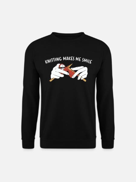 Knitting Makes Me Smile Knitting - Unisex Sweatshirt - black