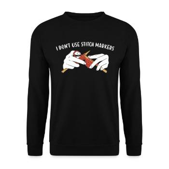Je n’utilise pas de marqueurs de point tricot - Sweat-shirt Unisexe - noir - Devant - Alina (178cm) & Michal (187cm)