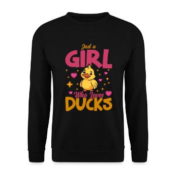 Propriétaire de canard Canard Mère Canard Amoureux Canard - Sweat-shirt Unisexe - noir - Devant - Alina (178cm) & Michal (187cm)