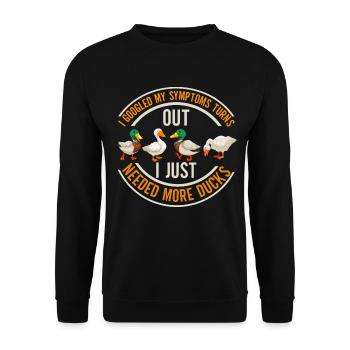 Propriétaire de canard Canard Mère Canard Amoureux Canard - Sweat-shirt Unisexe - noir - Devant - Alina (178cm) & Michal (187cm)
