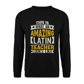 Latin teacher Latin teacher Latin teacher - Unisex Sweatshirt - black - Front - Alina (178cm) & Michal (187cm)