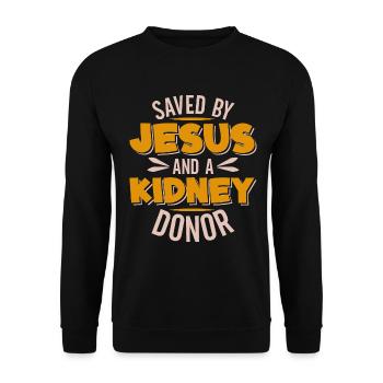 Lebertransplantation Leber-OP Organspender - Unisex Pullover - Schwarz - Vorne - Alina (178cm) & Michal (187cm)