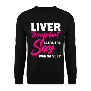 Lebertransplantation Organspender Organspende - Unisex Pullover - Schwarz - Vorne - Alina (178cm) & Michal (187cm)