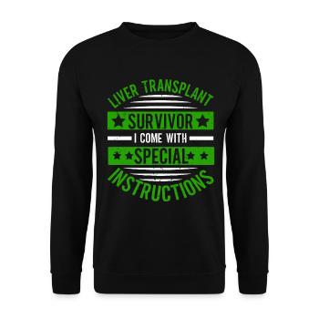 Organspender Organspende Lebertransplantation - Unisex Pullover - Schwarz - Vorne - Alina (178cm) & Michal (187cm)