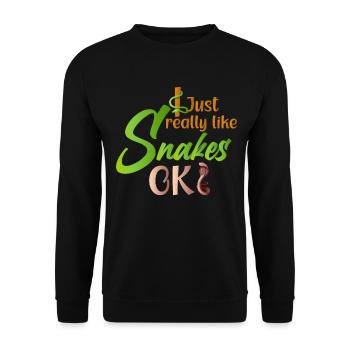 Snake owners Snake lovers Snakes - Unisex Sweatshirt - black - Front - Alina (178cm) & Michal (187cm)
