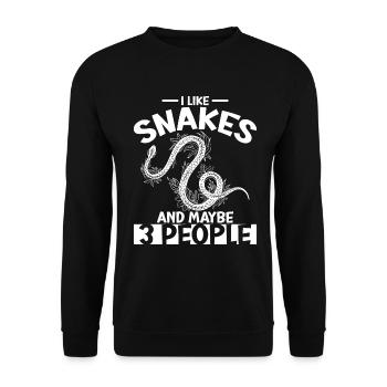 Snake owners Snake lovers Snakes - Unisex Sweatshirt - black - Front - Alina (178cm) & Michal (187cm)