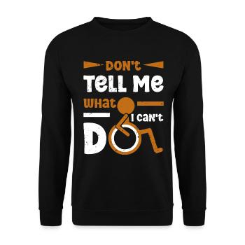 Rollstuhl Rollstuhlfahrer Beinamputation - Unisex Pullover - Schwarz - Vorne - Alina (178cm) & Michal (187cm)