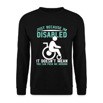 Wheelchair leg amputation consciousness amputation - Unisex Sweatshirt - black - Front - Alina (178cm) & Michal (187cm)