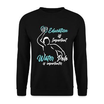 Water polo player water polo team coach - Unisex Sweatshirt - black - Front - Alina (178cm) & Michal (187cm)