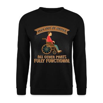 Amputation de jambe de fauteuil roulant amputation - Sweat-shirt Unisexe - noir - Devant - Alina (178cm) & Michal (187cm)