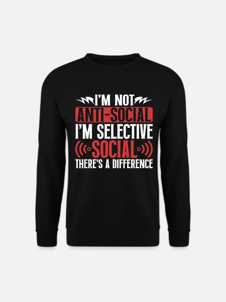 Introvertiert Schüchtern Antisozial - Unisex Pullover - Schwarz