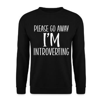 Introvertiert Schüchtern Antisozial - Unisex Pullover - Schwarz - Vorne - Alina (178cm) & Michal (187cm)