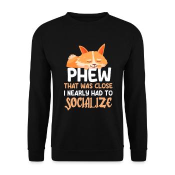 Introvertiert Schüchtern Antisozial - Unisex Pullover - Schwarz - Vorne - Alina (178cm) & Michal (187cm)