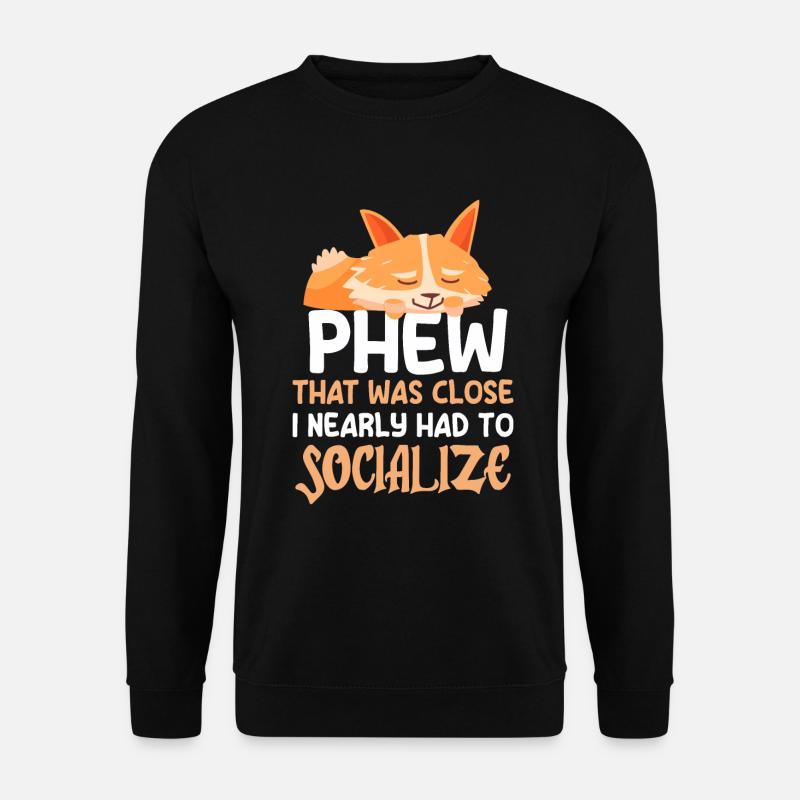 Introvertiert Schüchtern Antisozial - Unisex Pullover - Schwarz