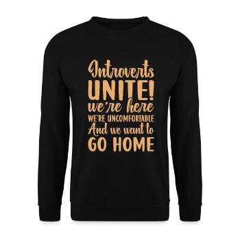 Introvertiert Schüchtern Antisozial - Unisex Pullover - Schwarz - Vorne - Alina (178cm) & Michal (187cm)